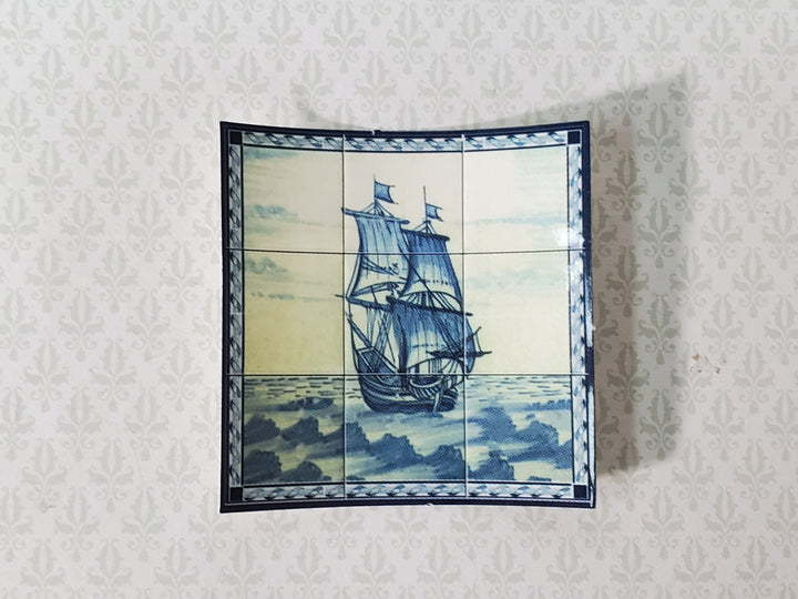Dollhouse Small Wall "Tiles" Embossed Paper Tall Ship Nautical 1:12 Scale by World Model