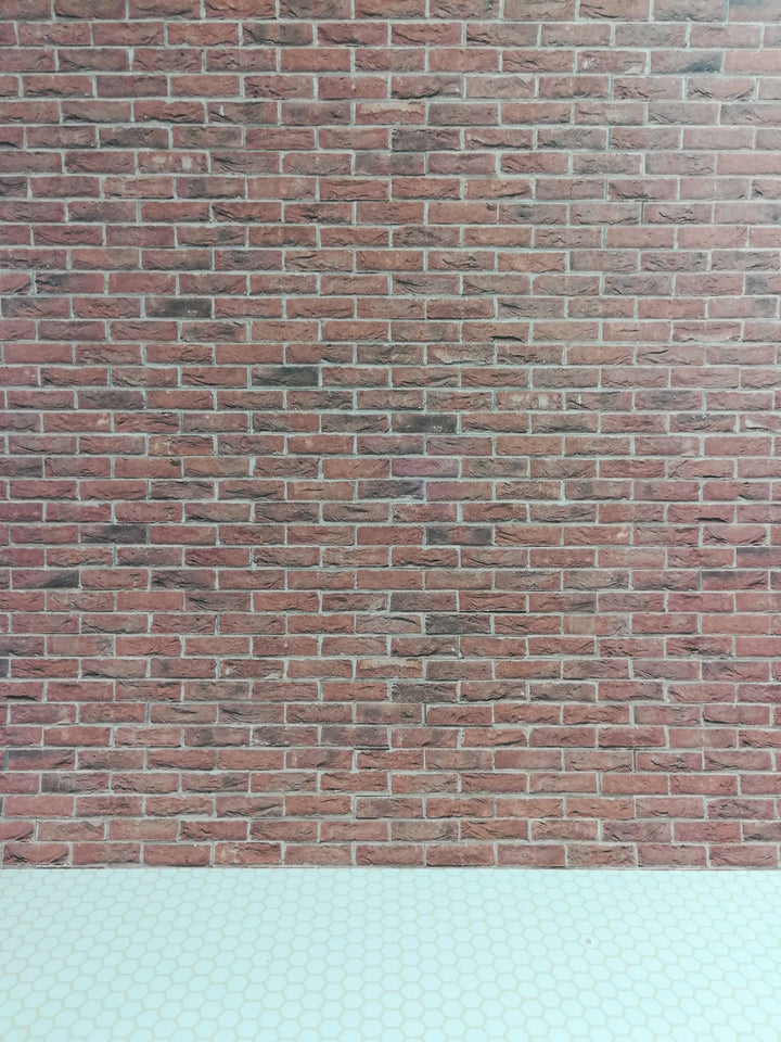 Dollhouse Miniature Weathered Brown Brick Textured Embossed Paper 1:12 Scale