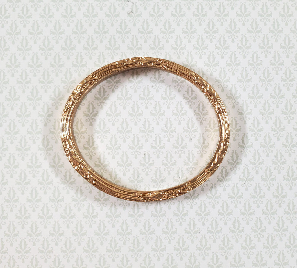 Dollhouse Oval Miniature Picture Frame Gold for Paintings Medium Size