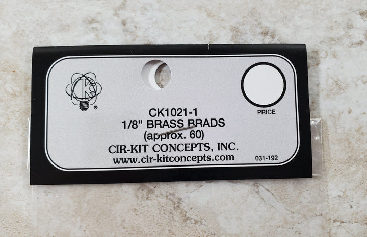 Cir-Kit 1/8" Brass Brads Nails 60 Pack for Dollhouse Tape Wire Set-ups CK1021-1