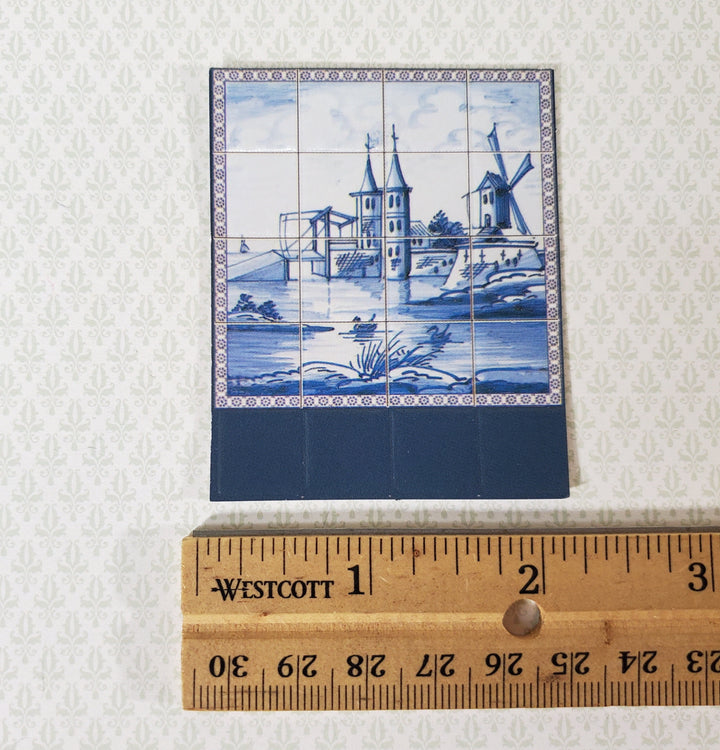 Dollhouse Miniature Wall "Tiles" Embossed Paper Kitchen Windmill Holland Delft 1:12 Scale by World Model