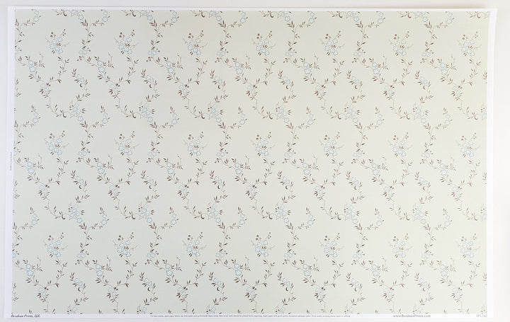 Dollhouse Miniature Wallpaper Brodnax Green Brown Floral "Empress" 1:12 Scale