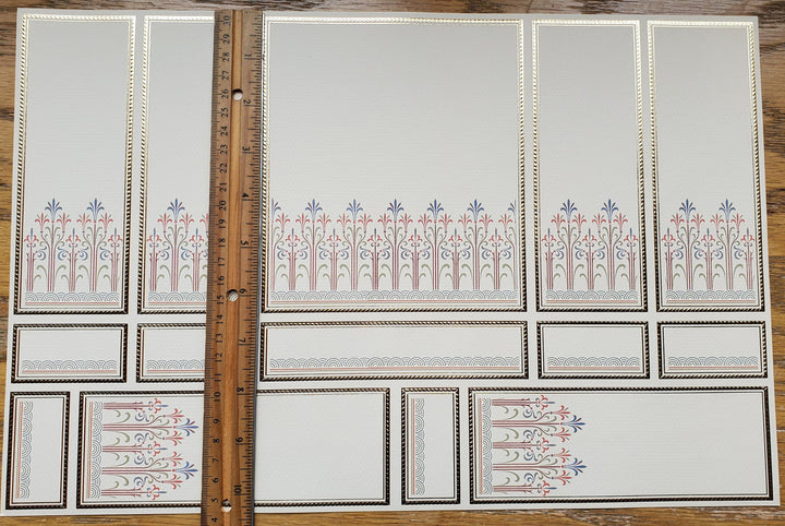 Dollhouse Wallpaper Art Deco Wall Panels Embossed by World Model 1:12 Scale Miniature