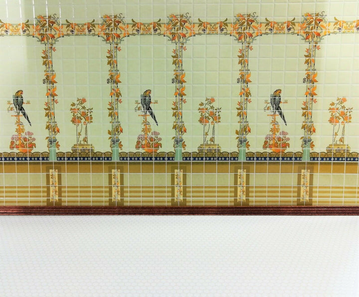 Dollhouse Miniature Yellow Parrot Wall Tiles Embossed 1:12 Scale by World Model