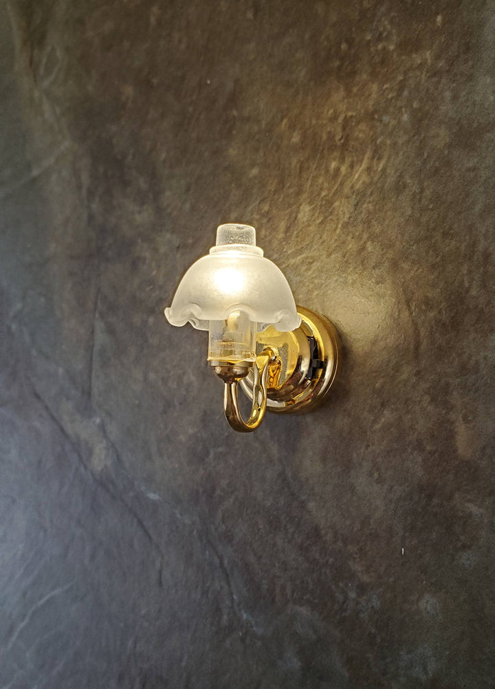 Dollhouse Miniature Battery Light Single Flower Wall Sconce 1:12 Scale