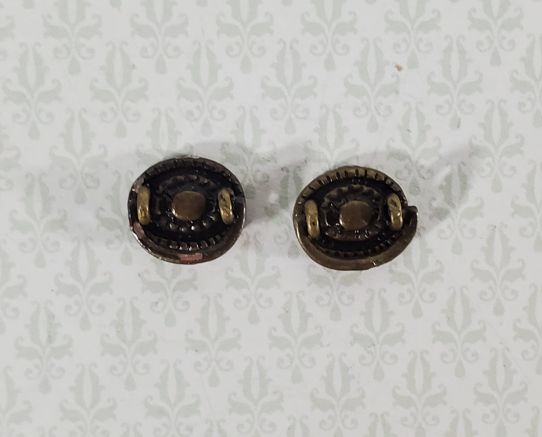 Dollhouse Drawer Pulls with Handle Oval 1:12 Scale Miniature Antique Bronze