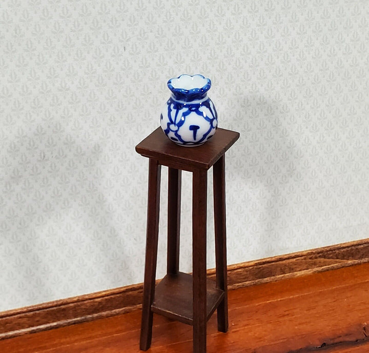 Dollhouse Blue & White Vase LARGE for Flowers Ceramic 1:12 Scale Miniature