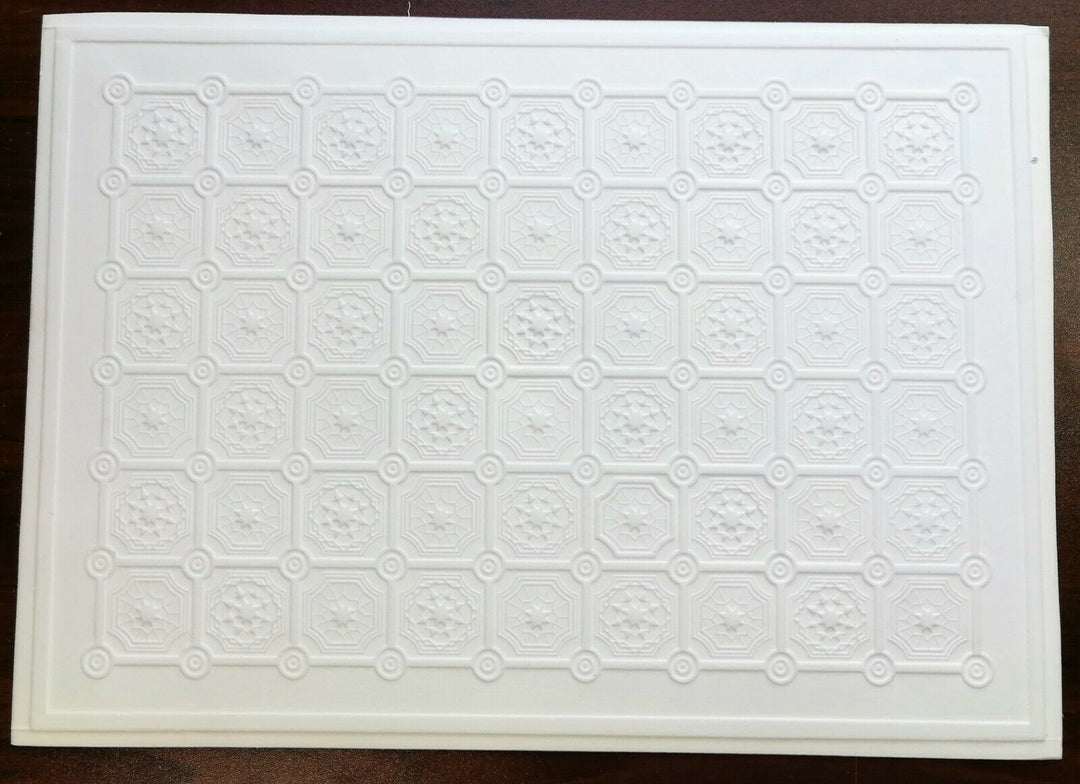 Dollhouse Ceiling Paper Embossed Textured Foam Board 1:12 Scale World Model 34941