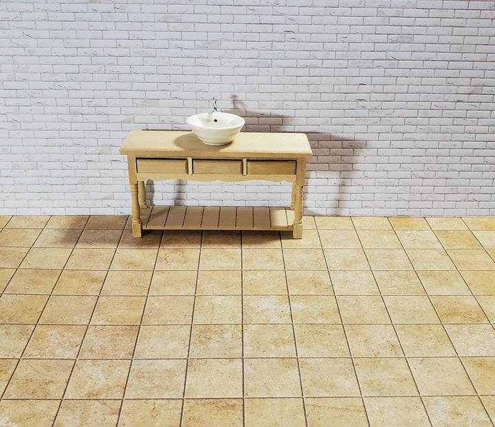 Dollhouse White Brick Weathered Aged Embossed Card 1:12 Scale Wallpaper