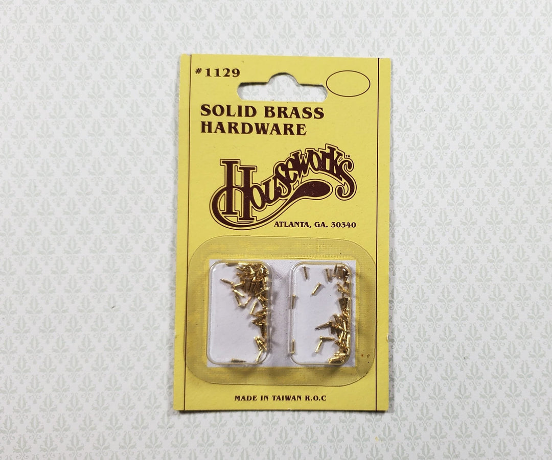 Brass Nails Brads Small Tiny Thin 4mm 100 pcs for Miniatures Houseworks 1129 - MiniatureCrush