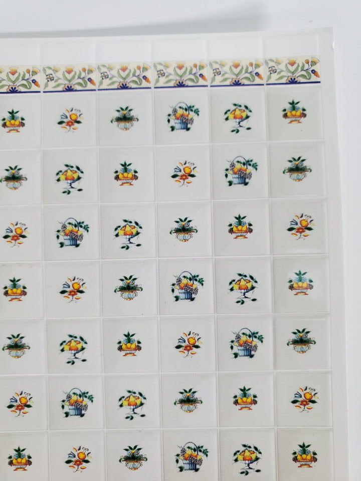 Dollhouse Delft Wall Tiles Fruit Embossed Heavy Card 1:12 Scale Kitchens World Model