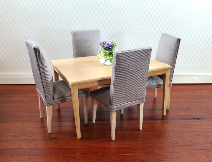 Dollhouse Modern Table Kitchen Dining Room Light Oak Finish 1:12 Scale Furniture