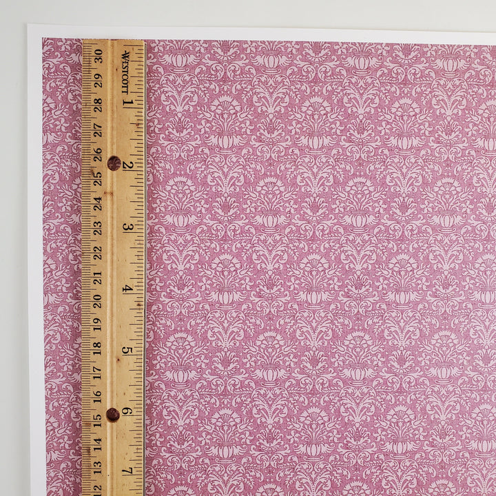 Dollhouse Wallpaper Damask "Purple Orchid" Victorian 1:12 Scale Itsy Bitsy Miniatures