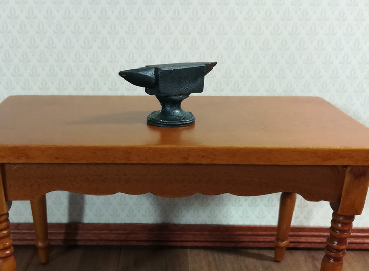 Dollhouse Miniature Anvil Black Metal Matte Black Finish 1:12 Scale