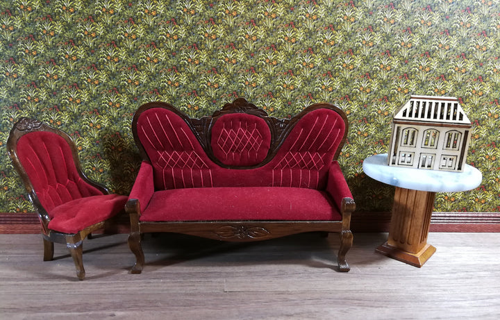 Dollhouse Wallpaper Jackson's "Field of Flowers" Dark Green Ferns Victorian 1:12 Scale