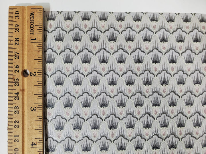 Dollhouse Wallpaper Embossed 3 Pieces Art Deco Silver Gray 20.5 "x 10.5" 1:12 Scale