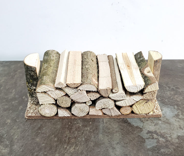 Miniature Stack of Split Logs Kindling for Fireplace Firewood Pile Fairy Garden