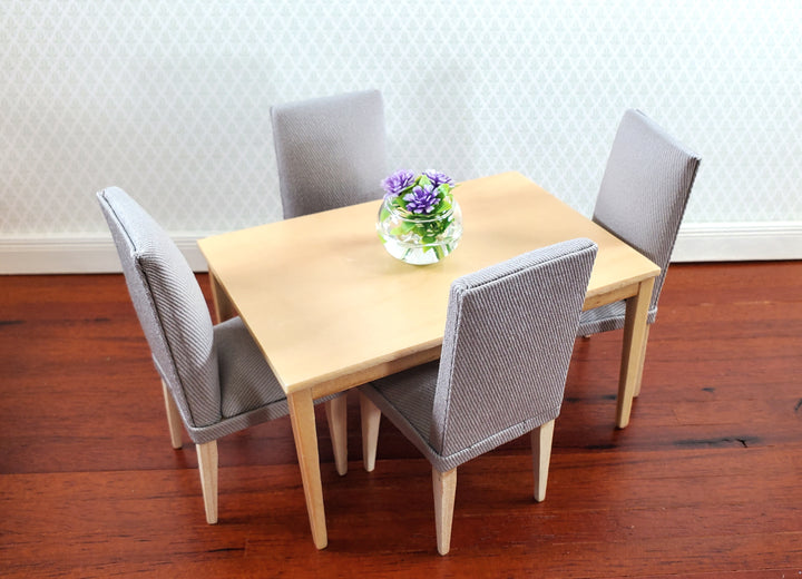 Dollhouse Modern Table Kitchen Dining Room Light Oak Finish 1:12 Scale Furniture