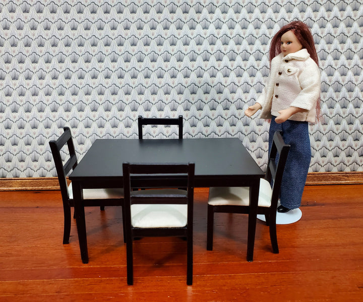 Dollhouse Wallpaper Embossed 3 Pieces Art Deco Silver Gray 20.5 "x 10.5" 1:12 Scale