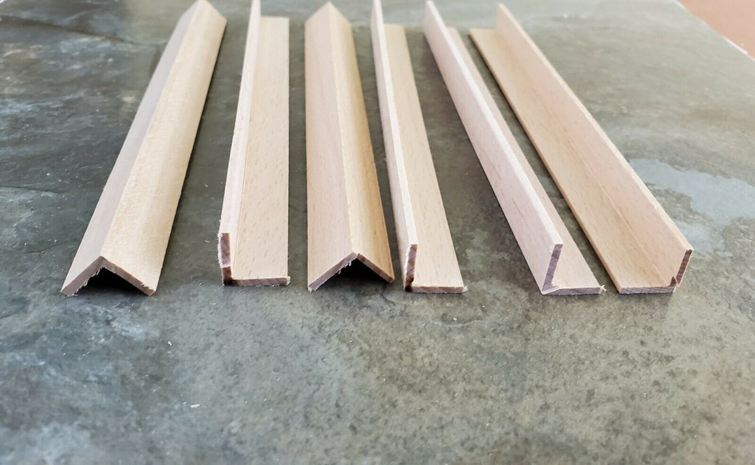 Dollhouse Miniatures 6" Pieces x6 Corner Trim Molding 1/2" x 1/2" x 6" - 70296