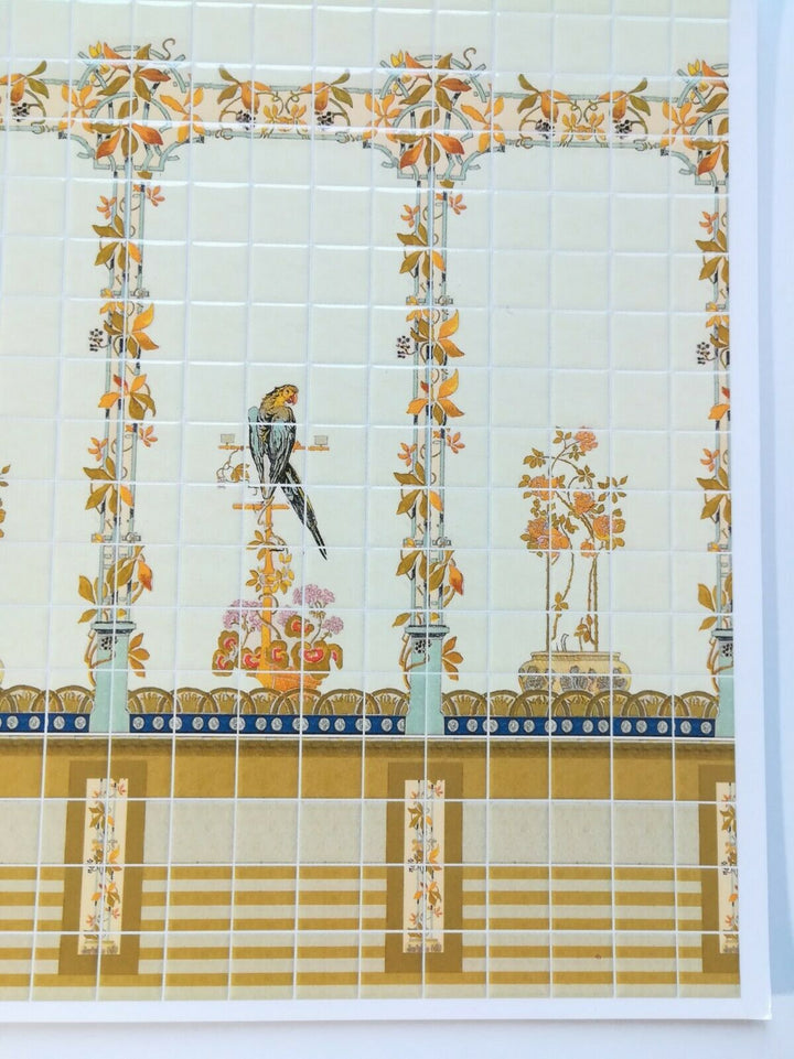 Dollhouse Miniature Yellow Parrot Wall Tiles Embossed 1:12 Scale by World Model