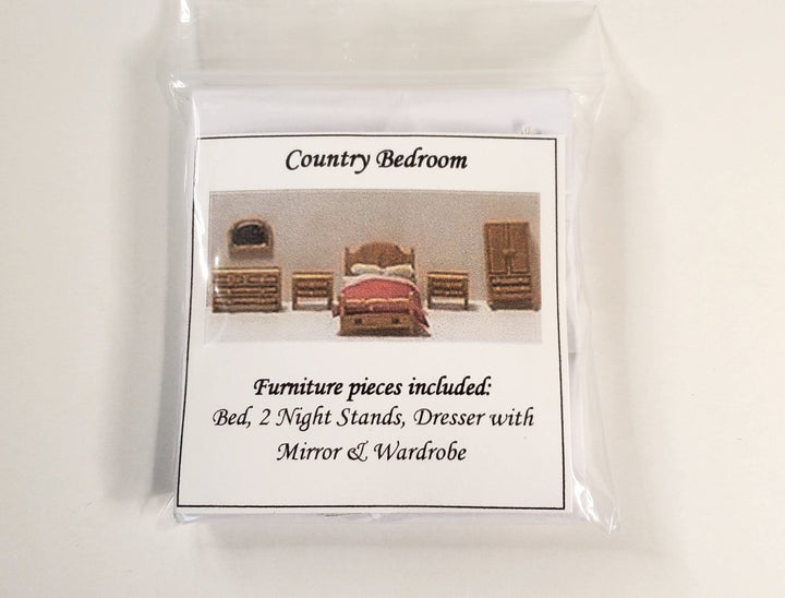 Dollhouse 1:144 Scale Furniture KIT DIY Bedroom Set Country Style Bed Dresser ++ - Miniature Crush