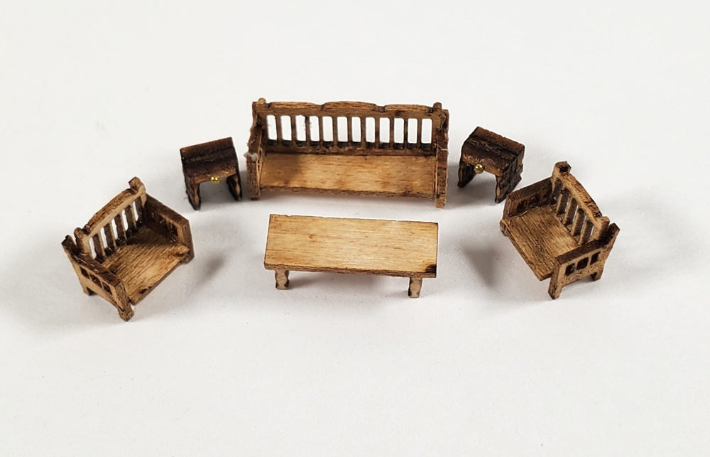 Dollhouse 1:144 Scale Furniture KIT DIY Country Living Room Set Sofa Chairs + - Miniature Crush