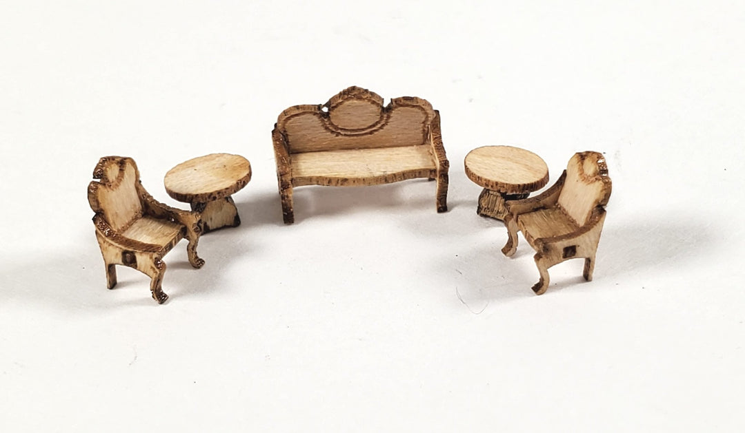 Dollhouse 1:144 Scale Furniture KIT DIY Victorian Living Room Set Sofa Chairs + - Miniature Crush