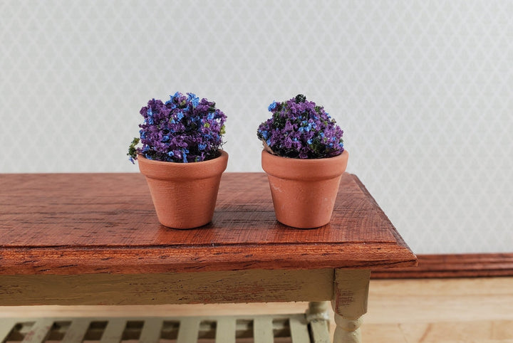 Dollhouse 2 Small Terra Cotta Planters Unglazed Clay Pots - MiniatureCrush