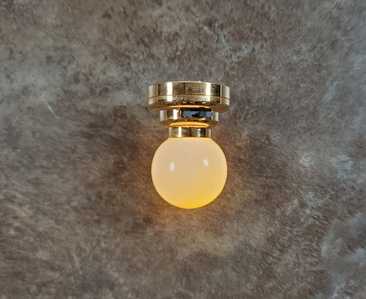 Dollhouse Battery Ceiling Light Hanging White Globe Shade 1:12 Scale Houseworks - MiniatureCrush
