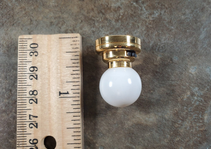 Dollhouse Battery Ceiling Light Hanging White Globe Shade 1:12 Scale Houseworks - MiniatureCrush