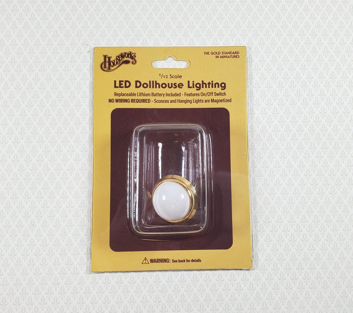 Dollhouse Battery Ceiling Light Low Profile Warm Light 1:12 Scale Houseworks - MiniatureCrush