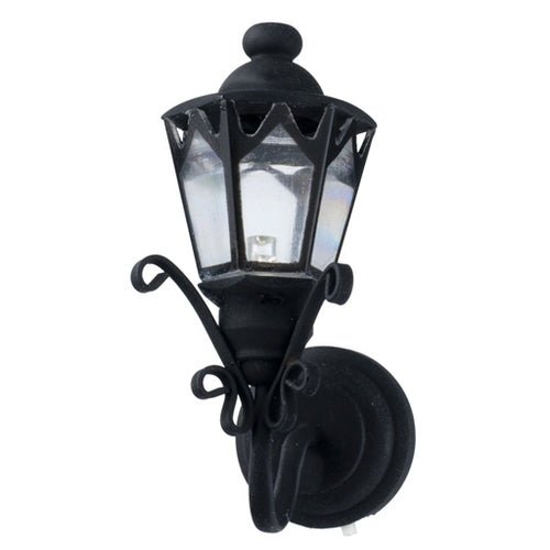Dollhouse Battery Operated Coach Lamp Light Black LARGE 1:12 Scale Houseworks - MiniatureCrush