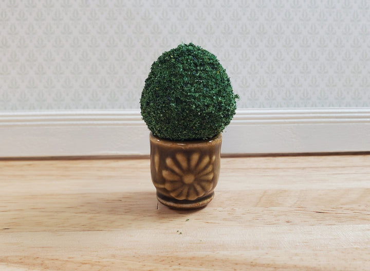 Dollhouse Brown Ceramic Planter Garden Pot 1:12 Scale Falcon Miniatures - MiniatureCrush