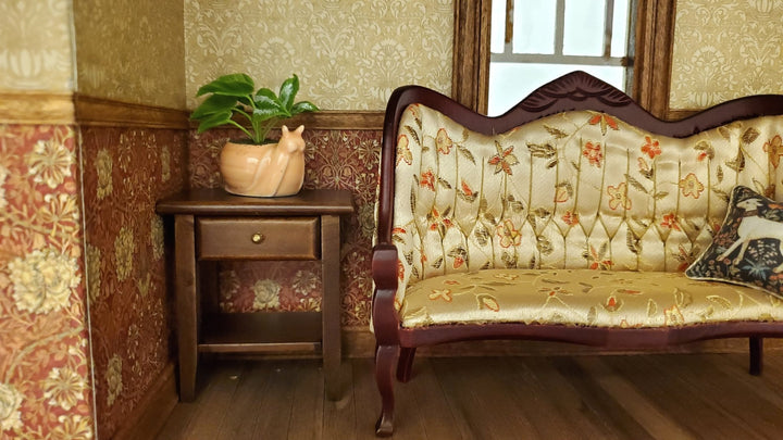 Dollhouse Ceramic Snail Planter with Houseplant 1:12 Scale Miniature - MiniatureCrush