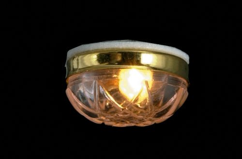 Dollhouse Clear Round Ceiling Light 1:12 Scale Miniature 12 Volt with Plug - MiniatureCrush