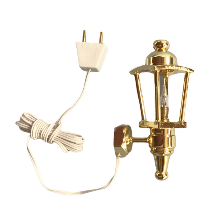 Dollhouse Coach Light Gold Lamp 12 volt w/Plug 1:12 Scale Miniature Houseworks - MiniatureCrush