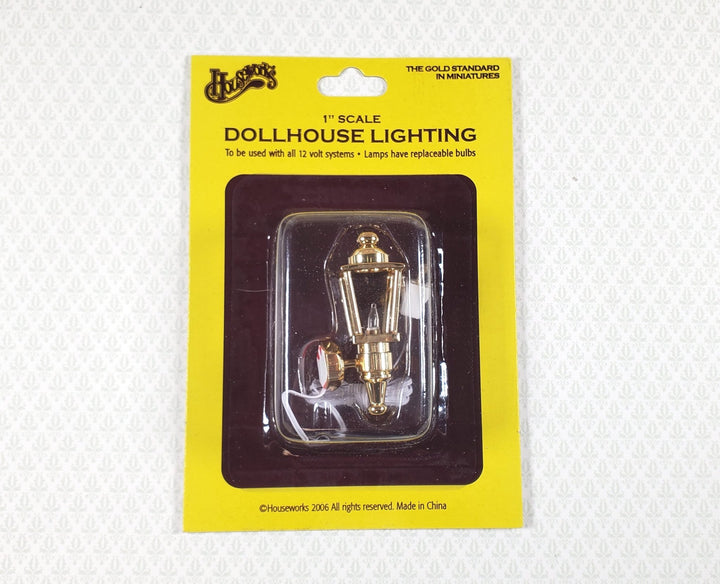 Dollhouse Coach Light Gold Lamp 12 volt w/Plug 1:12 Scale Miniature Houseworks - MiniatureCrush