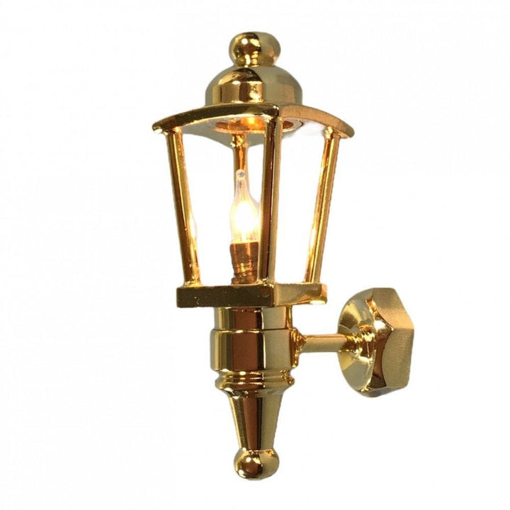 Dollhouse Coach Light Gold Lamp 12 volt w/Plug 1:12 Scale Miniature Houseworks - MiniatureCrush