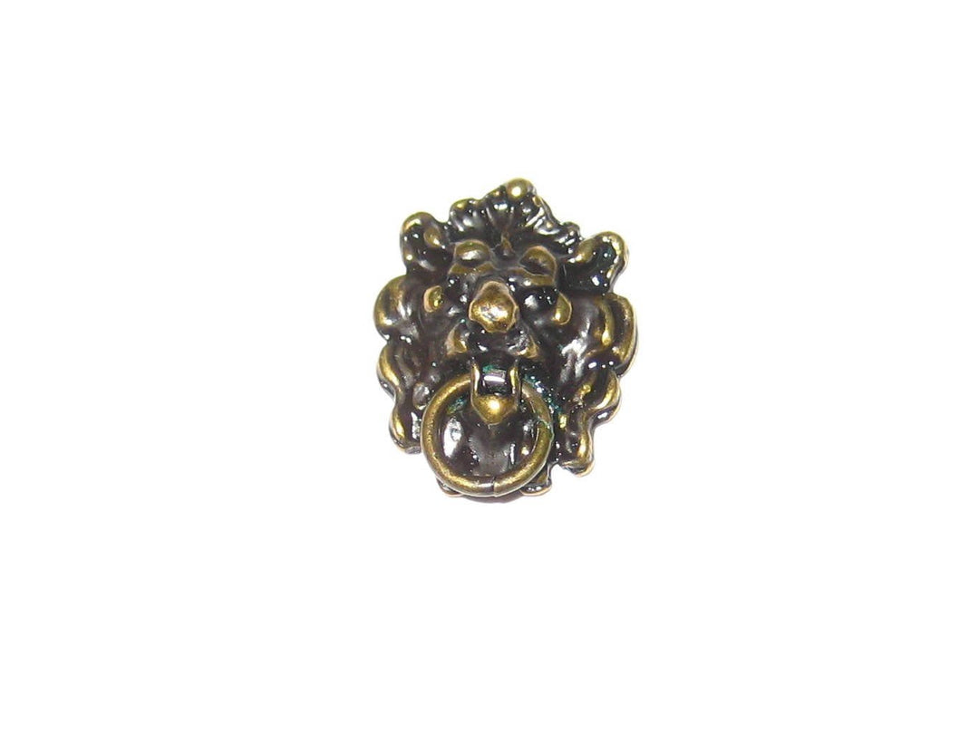 Dollhouse Door Knocker Lion Head 1:12 Scale Miniature Antique Bronze Metal - Miniature Crush