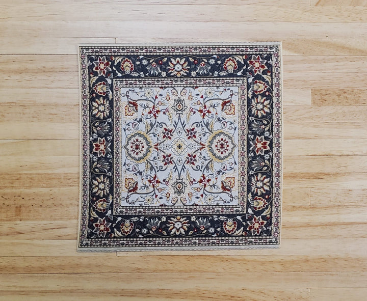 Dollhouse Fabric Rug Square Persian Style Green Gold 1:12 Scale Miniature Carpet - Miniature Crush