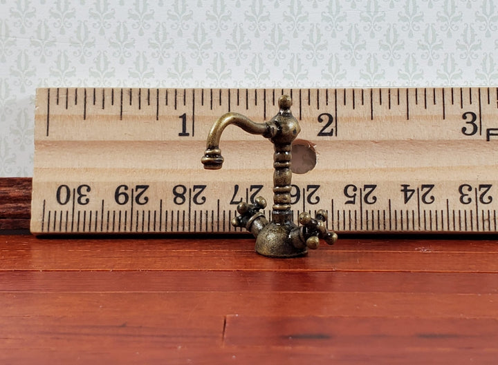 Dollhouse Faucet Tap Kitchen Bathroom Sink 1:12 Scale Miniature Antique Bronze - Miniature Crush