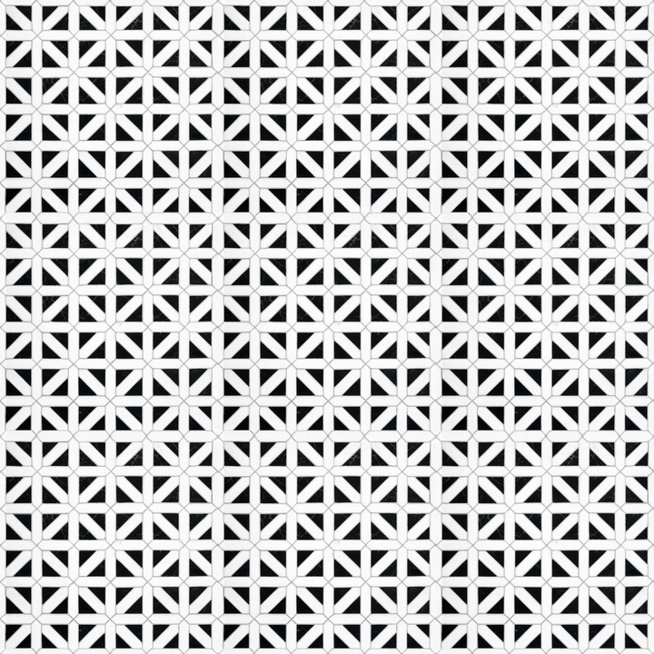 Dollhouse Flooring Black & White Tile 1:12 Scale Floor Wallpaper - MiniatureCrush