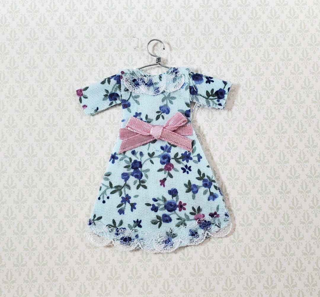 Dollhouse Floral Dress 1:12 Child Size Clothes on a Hanger Flat Decoration Only - Miniature Crush