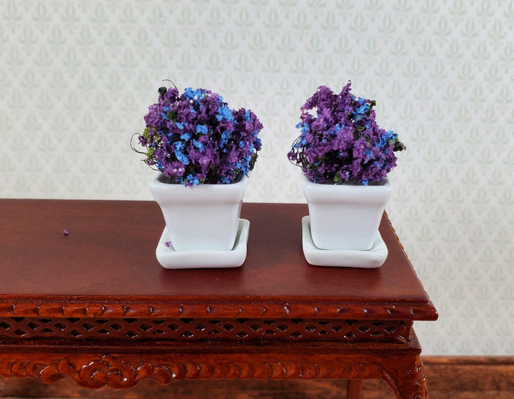 Dollhouse Flower Pots Planters Set of 2 White Ceramic 1:12 Scale Miniature - Miniature Crush
