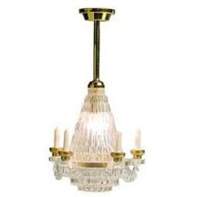 Dollhouse Fountain Style Chandelier 12 Volt with Plug 1:12 Scale HW2754 - MiniatureCrush