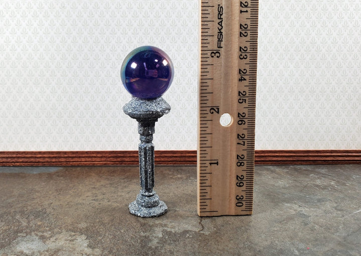 Dollhouse Garden Gazing Ball on a Pedestal 1:12 Scale Miniature Decor Accessory - Miniature Crush