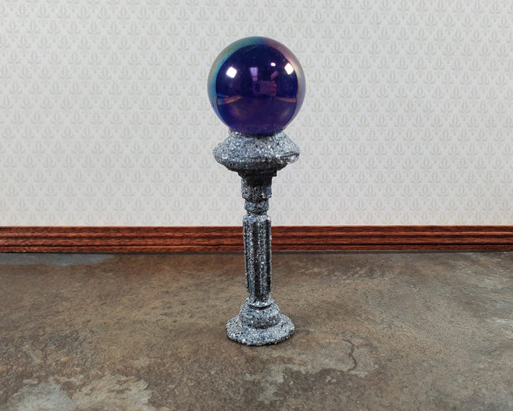 Dollhouse Garden Gazing Ball on a Pedestal 1:12 Scale Miniature Decor Accessory - Miniature Crush