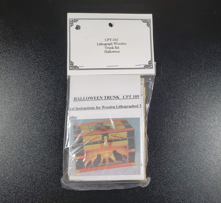 Dollhouse Halloween Trunk KIT Black Cats 1:12 Scale 1:12 Scale DIY Miniature - MiniatureCrush