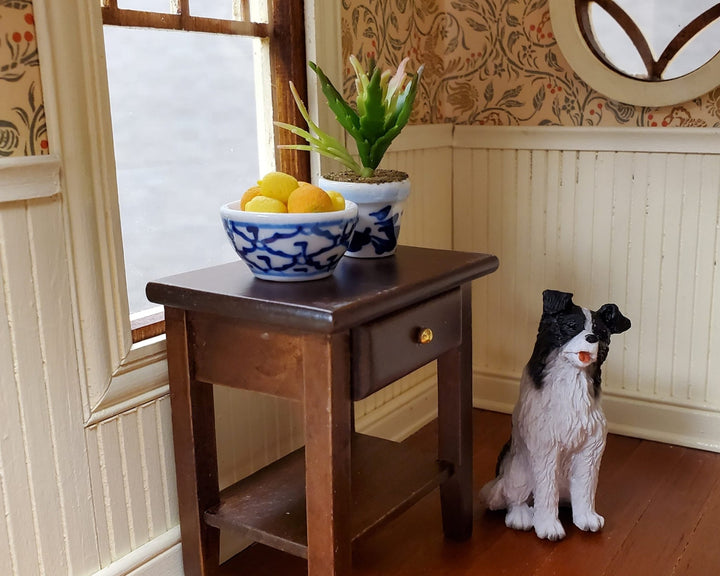 Dollhouse Houseplant Christmas Cactus in Blue & White Pot 1:12 Scale Miniature - Miniature Crush